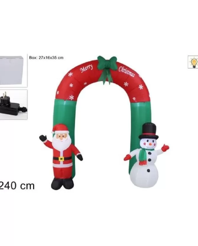 Arco Gonfiabile Con Babbo Natale E Pupazzo Di Neve Luci E Scritta Marrychristmas>DUE ESSE CHRISTMAS Hot