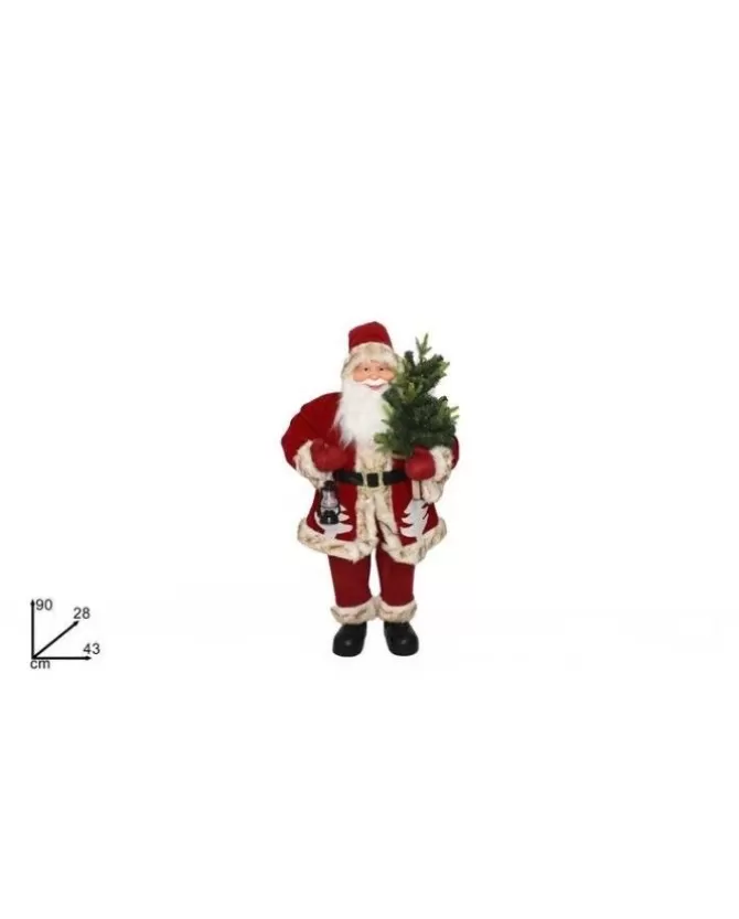 Babbo Natale Con Abito Alcantara E Pelliccia 90Cm>* Cheap