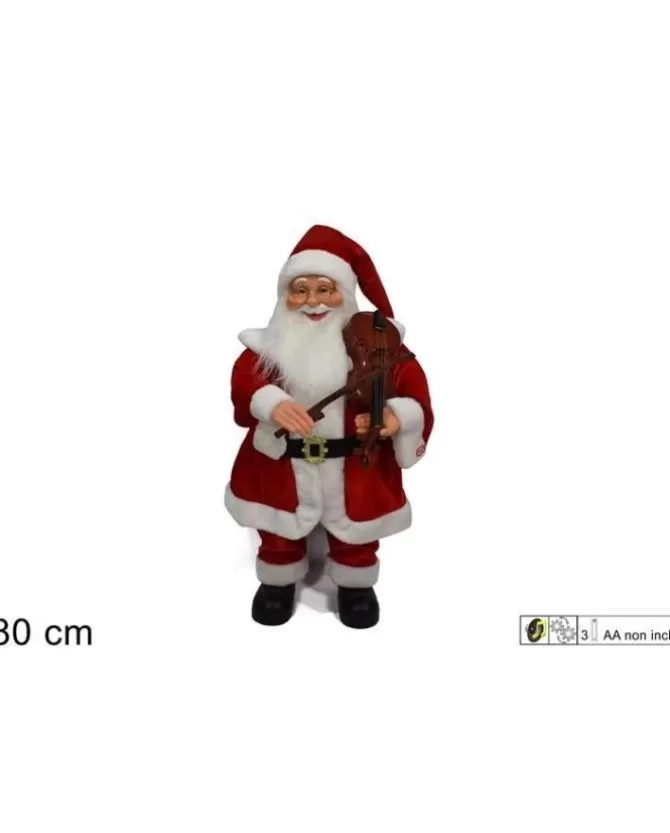 Babbo Natale Con Violino Luci E Movimento 80Cm>DUE ESSE CHRISTMAS Clearance