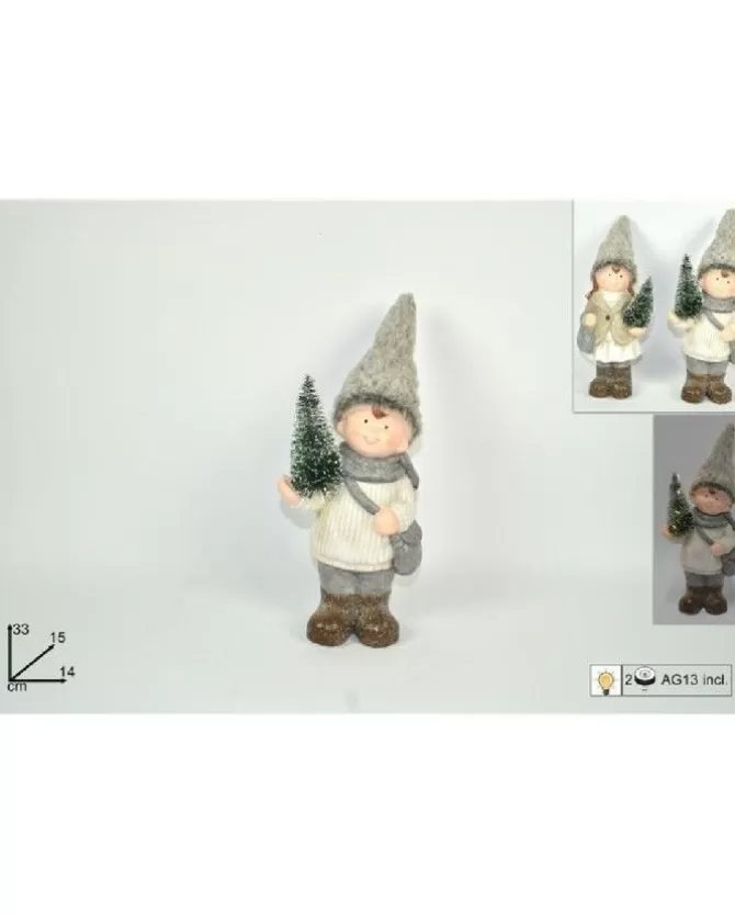 Bimbo/A In Terracottacon Cappello Pelliccia Con Albero Di Natale>DUE ESSE CHRISTMAS Shop