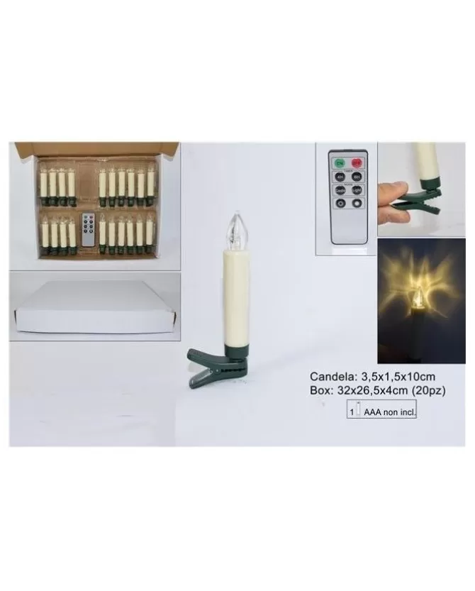 Candela A Batteria Con Pinzetta Per Albero Di Natale 3.5X1.5X10Cm 20Pz>DUE ESSE CHRISTMAS Cheap