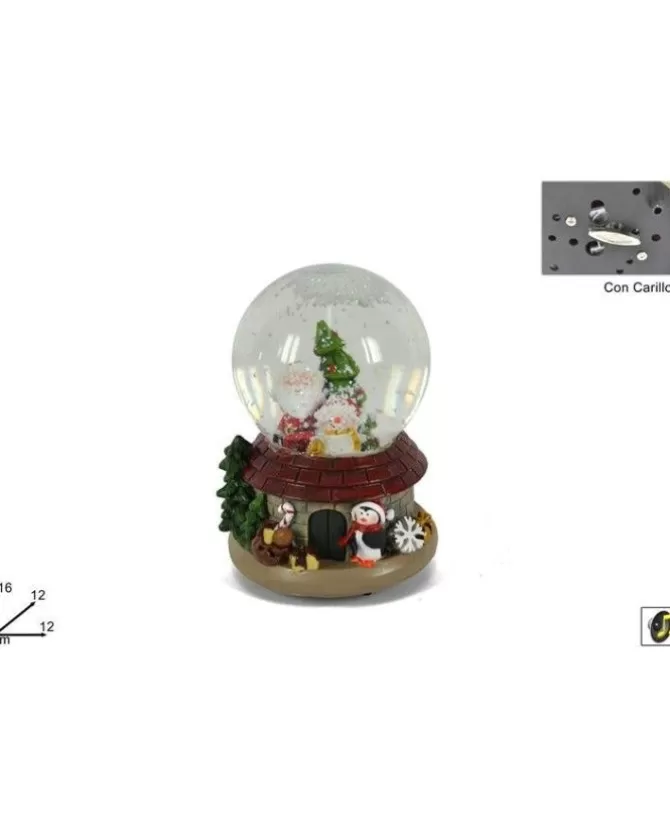 Carillon Ampolla Con Babbo Natale 16 Cm>DUE ESSE CHRISTMAS New