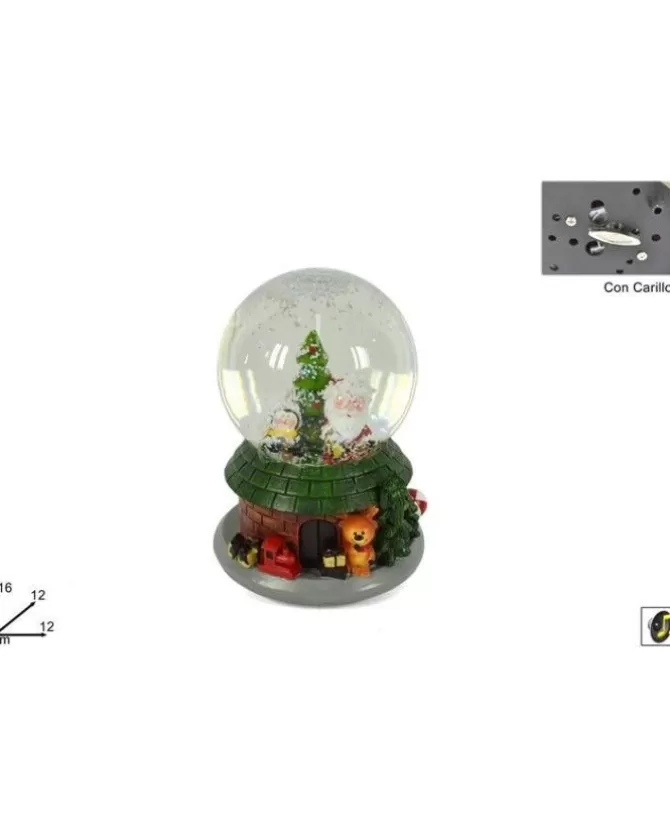 Carillon Ampolla Con Babbo Natale E Scenario 16 Cm>DUE ESSE CHRISTMAS Best