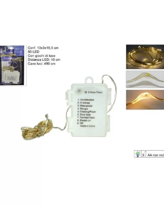 Catena 50 Luci Led Per Albero Di Natale Luce Calda 8 Giochi Di Luce>DUE ESSE CHRISTMAS Store