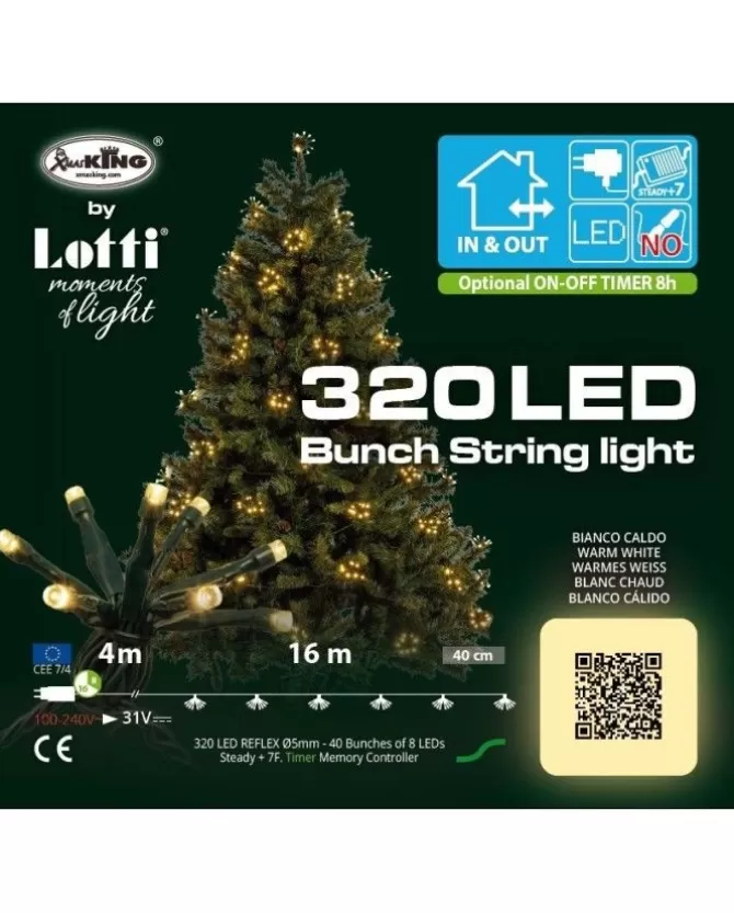 Catena Bunch Gx8 40 Gruppi Da 8 Led Bianco Caldo 4+16M>LOTTI Best