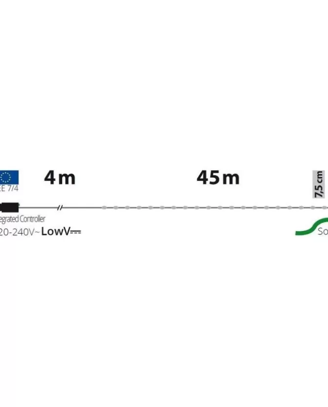 Catena Lineare 600 Gocce Di Luce Led 360° Bianco Catena Lineare 45M Mt>LOTTI Shop