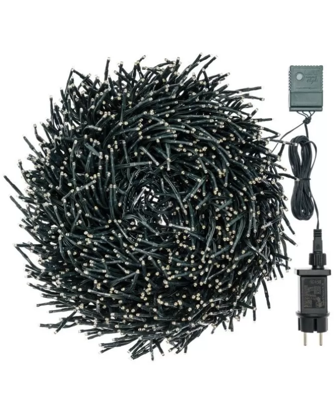 Catena Lineare Festone Cluster O12Cm Ftlg 3300 Miniled Bianco Caldo 4+33,5M>LOTTI New