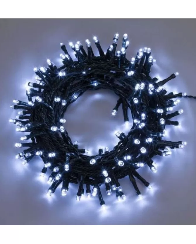Catena Lineare Luci 320 Led Bianco Con Controller 12,8 Mt Per Albero Di Natale>LOTTI Hot