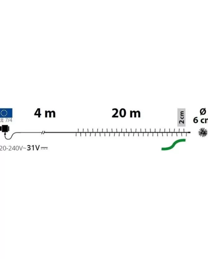 Catena Lineare Nastro Minicluster O6Cm Nslg-Mhd 1000 Miniled Bianco Caldo 4+20M>LOTTI Sale