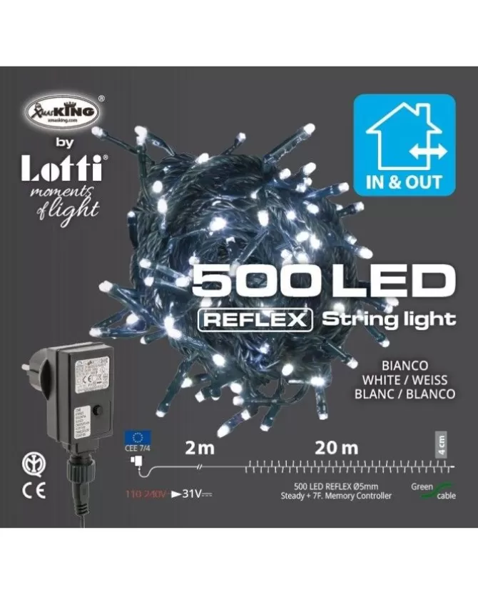 Catena Luce 500 Led Luce Fredda 20Mt Per Albero Di Natale>LOTTI New