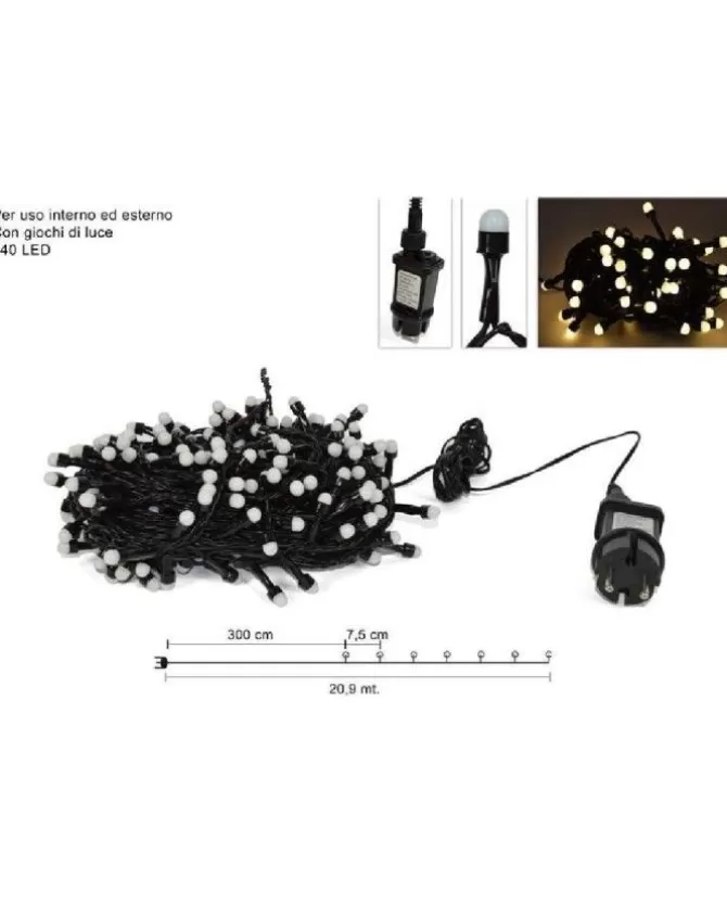 Catena Luci 240 Led Per Uso Esterno/Interno Bianco Caldo Per Albero Di Natale>DUE ESSE CHRISTMAS Outlet