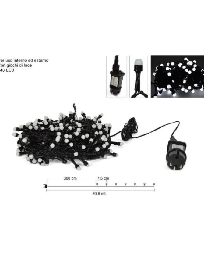 Catena Luci 240 Led Uso Esterno/Interno Bianco Freddo Per Albero Di Natale>DUE ESSE CHRISTMAS Discount
