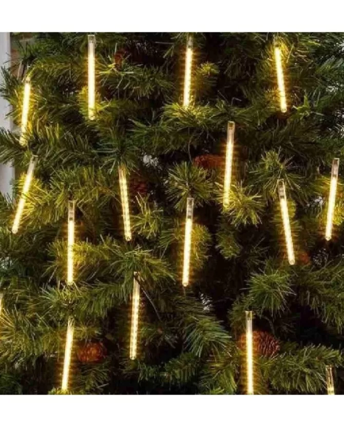 Catena Luci Bianco Caldo 20 Mini Tubi Bifacciali 10Cm Per Albero Di Natale 9,5Mt>LOTTI Cheap