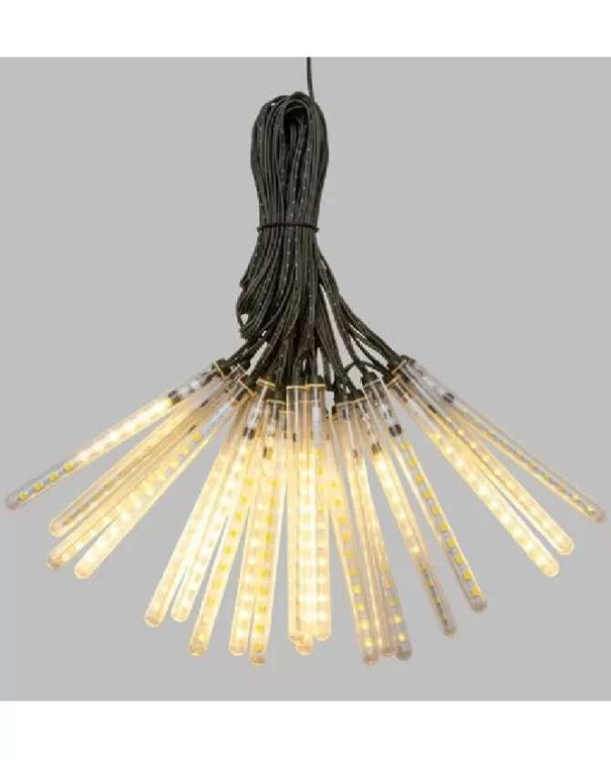 Catena Luci Bianco Caldo 20 Mini Tubi Bifacciali 10Cm Per Albero Di Natale 9,5Mt>LOTTI Cheap