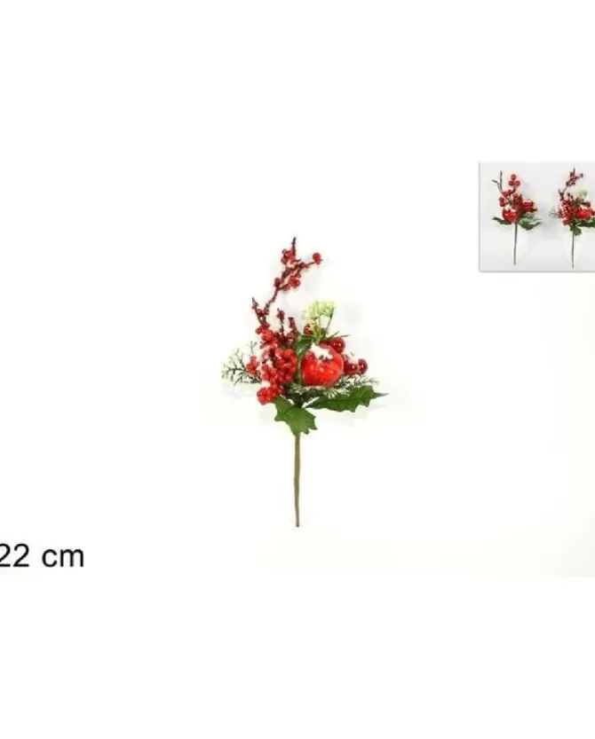 Decorazione Addobbo Di Natale Spillone Con Bacche Innevate 22 Cm>DUE ESSE CHRISTMAS Sale