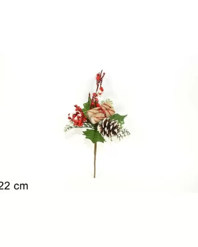 Decorazione Addobbo Di Natale Spillone Con Pigna E Bacche Innevate 22 Cm>DUE ESSE CHRISTMAS Flash Sale