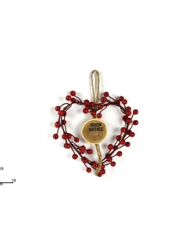 Dietroporta Buon Natale Forma Cuore Con Bacche 19X19 Cm>DUE ESSE CHRISTMAS Cheap