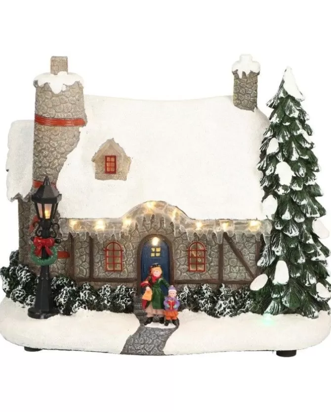 Giostrina Di Natale Casa Innevata Animata Con Luci E Suoni 27X15X21 Cm>TIMSTOR Shop