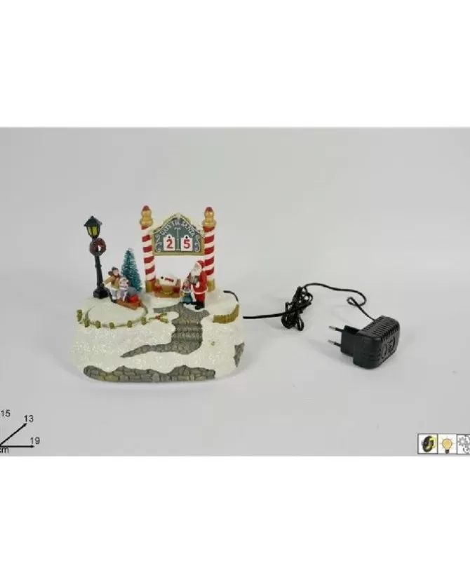Giostrina Natalizia Con Babbo Natale E Bimbi Con Slitta Dotato Di Luci E Suoni>DUE ESSE CHRISTMAS New