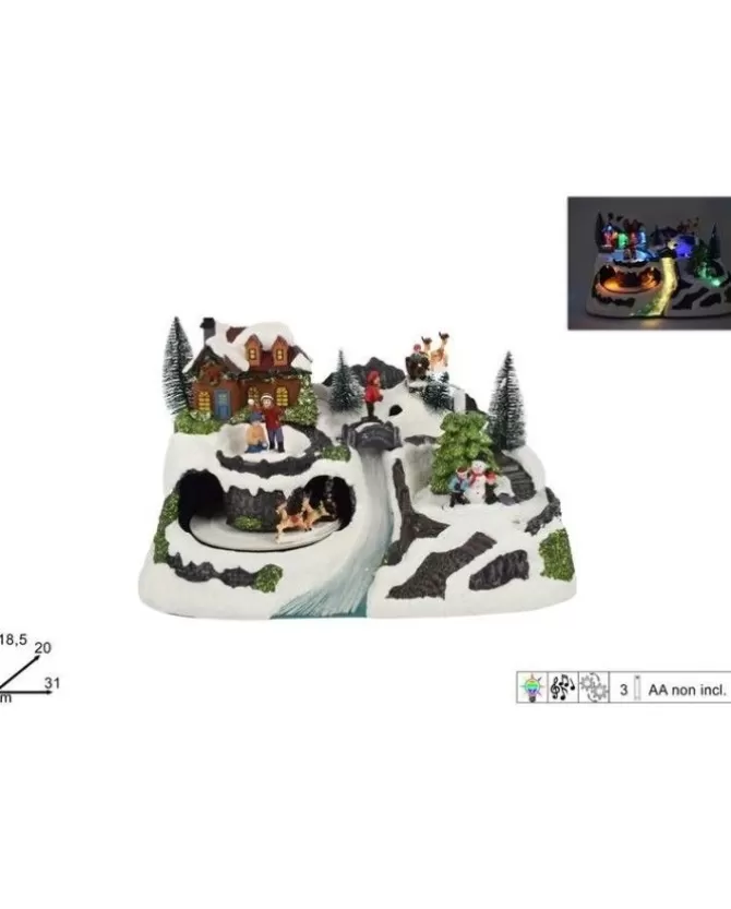Giostrina Villaggio Di Natale Con Luci Suoni E Movimenti 18,5X20X31 Cm>DUE ESSE CHRISTMAS Shop