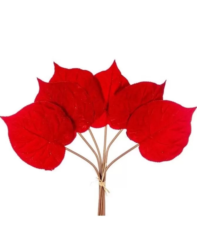 Mazzo 6 Foglie Ortensia Velvet 57Cm Rossa Per Decorazioni Di Natale>ARPIMEX Flash Sale