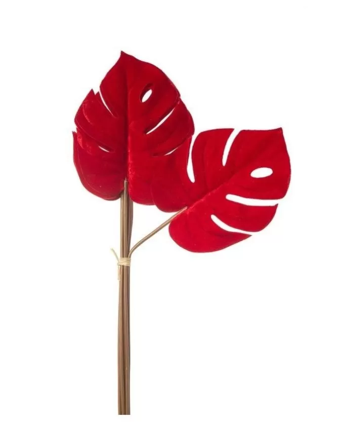 Mazzo 6 Foglie Philo Velvet 57Cm Rosso Per Decorazioni Di Natale>ARPIMEX Online