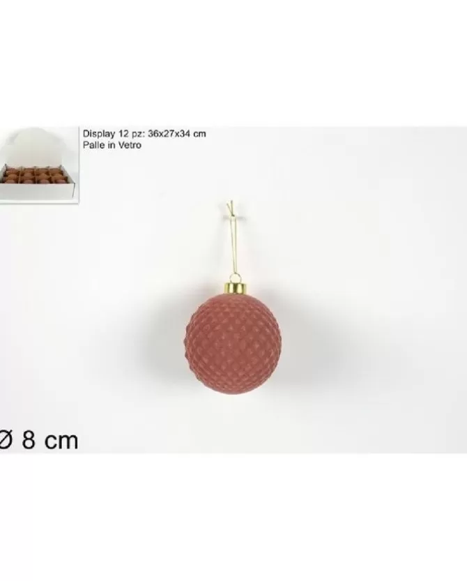 Pallina Sfera Di Vetro Rivestita Con Velluto Rosa 80Mm Per Albero Di Natale>DUE ESSE CHRISTMAS Outlet