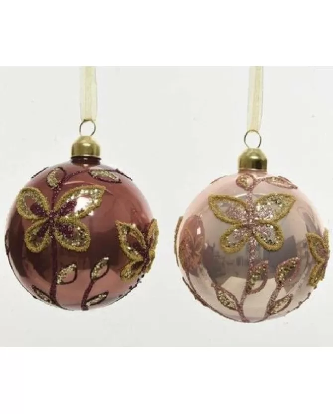 Palline Con Decoro Farfalla Confezione 3 Pz Cm 8>KAEMING Cheap