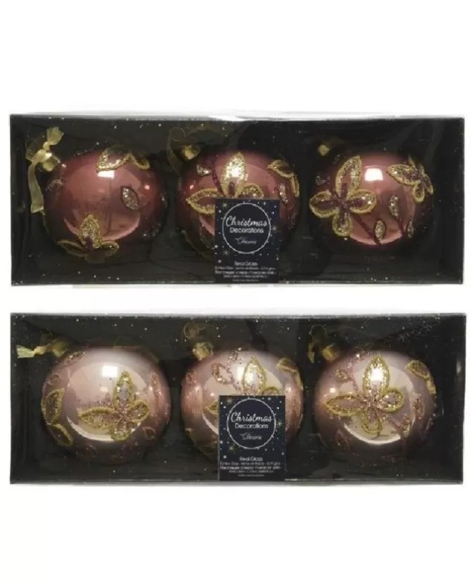 Palline Con Decoro Farfalla Confezione 3 Pz Cm 8>KAEMING Cheap