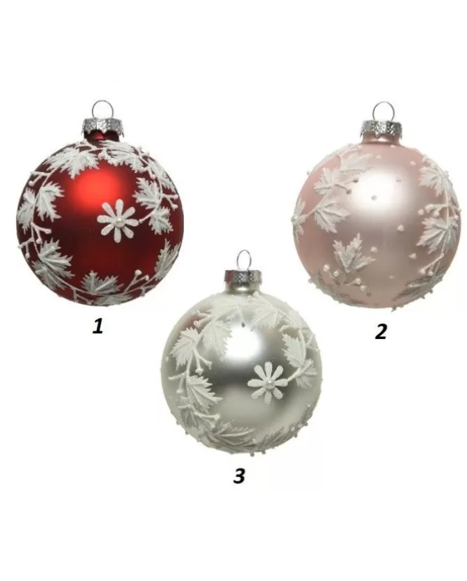 Palline Sfere Di Vetro Decorate 3Colori 80Mm 3Pz Per Albero Di Natale>KAEMING Hot