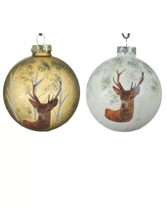 Palline Sfere In Vetro Decorate 2 Colorazioni 8 Cm>KAEMING New