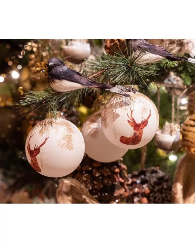 Palline Sfere In Vetro Decorate 2 Colorazioni 8 Cm>KAEMING New