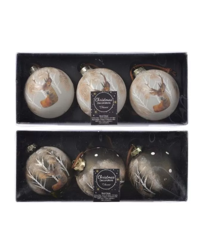 Palline Sfere In Vetro Decorate 2 Colorazioni 8 Cm>KAEMING New