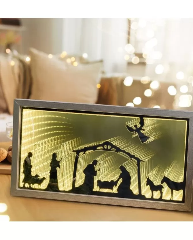 Pannello Decorato Nativita 42X22Cm Infinity Mirror Led Bianco>LOTTI Best Sale