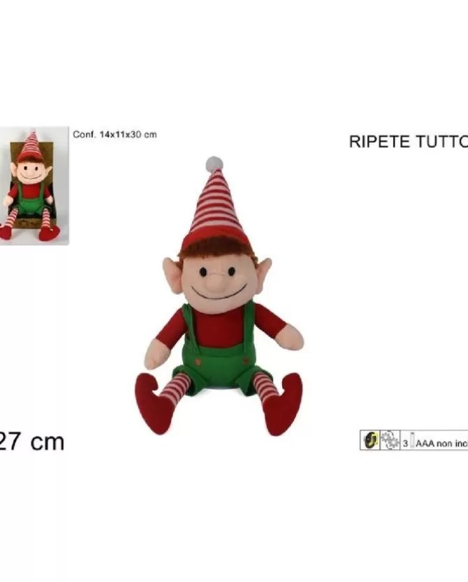 Peluche Natalizio Elfo Ripetetutto 27 Cm>DUE ESSE CHRISTMAS Best