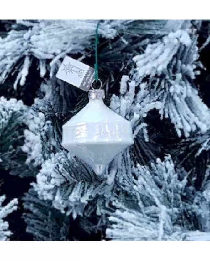Pendente Di Vetro Bianco 80Mm 1Pz Per Albero Di Natale>* Best Sale