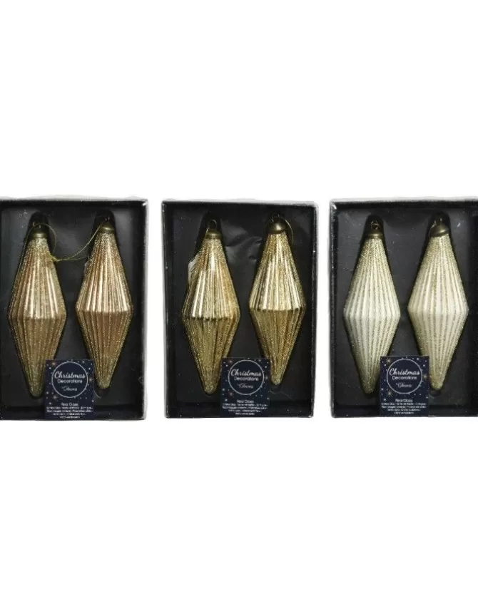 Pendenti Di Vetro Decorati 3 Colori 80Mm 2Pz>KAEMING New