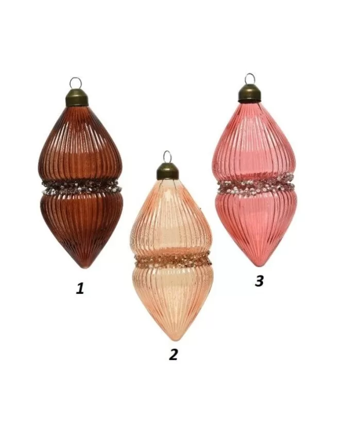 Pendenti Di Vetro Decorato 80Mm 2Pz 3 Colori Per Albero Di Natale>KAEMING Cheap