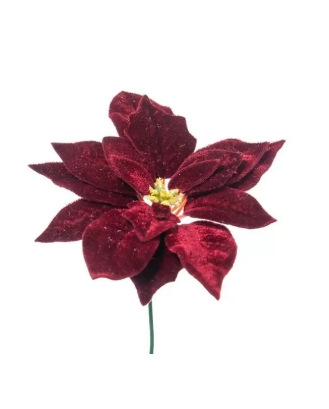 Pick Poinsettia Burgundy Innevata 23Cm Per Decorazioni Natalizie>ARPIMEX Best Sale