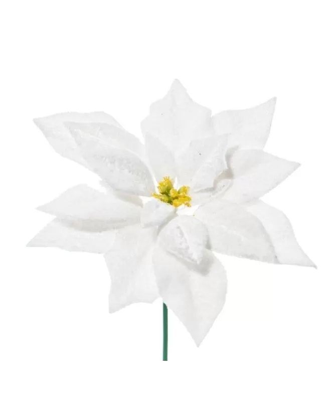 Pick Poinsettia Deluxe Velvet 19Cm Bianca Per Decorazioni Natalizie>ARPIMEX New
