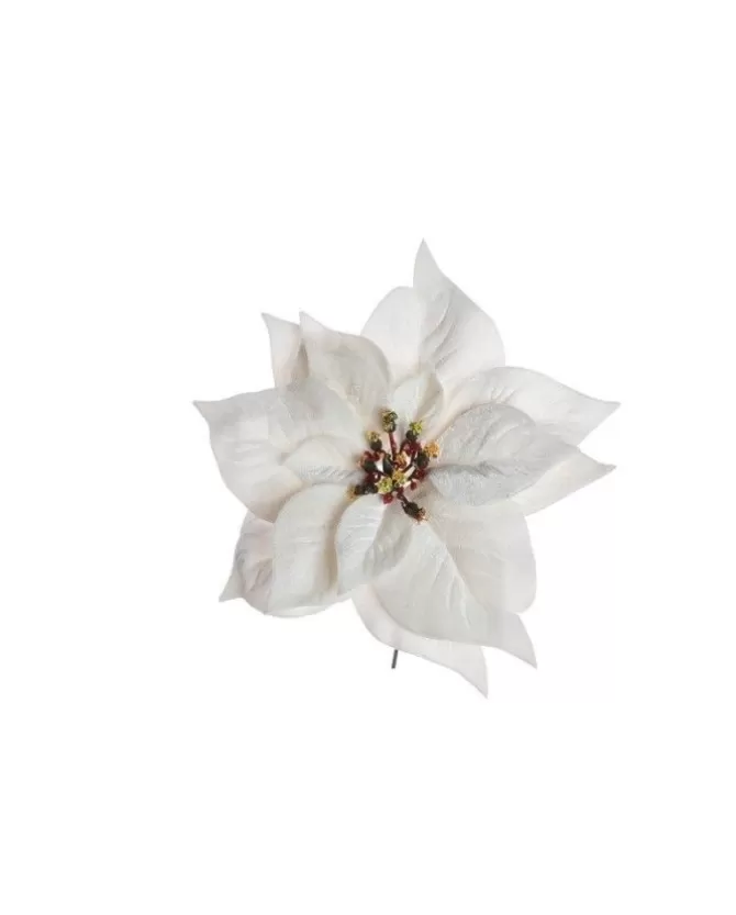 Pick Poinsettia Deluxe Velvet 20Cm Bianca Per Decorazioni Natalizie>ARPIMEX Hot