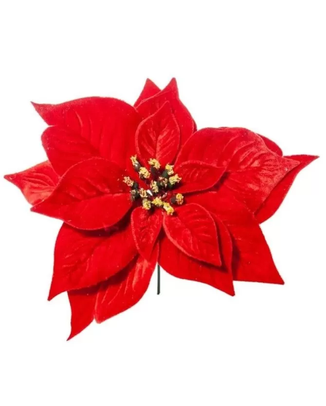 Pick Poinsettia Deluxe Velvet 20Cm Rosso Per Decorazioni Natalizie>ARPIMEX Clearance