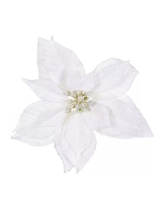 Pick Poinsettia Innevata Bianca Per Decorazioni Di Natale>ARPIMEX Store
