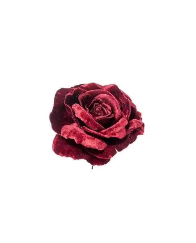 Pick Rosa Deluxe Velvet 17Cm Burgundy Per Decorazioni Natalizie>ARPIMEX Sale