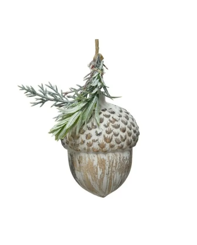 Pigna Decorativa Da Albero 8 Cm Inbiancata>KAEMING Store