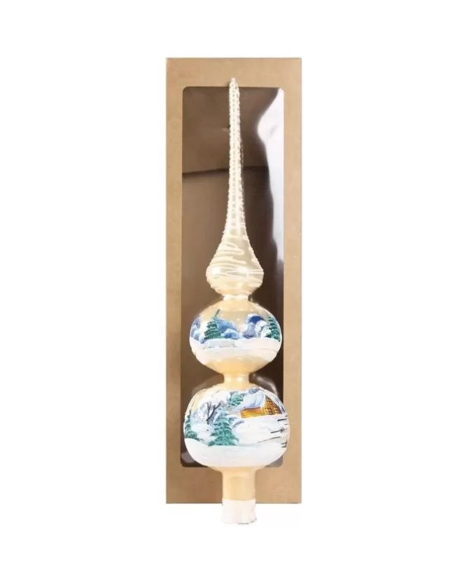 Puntale Di Vetro Decorato A Mano Champagne Per Albero Di Natale>* Online
