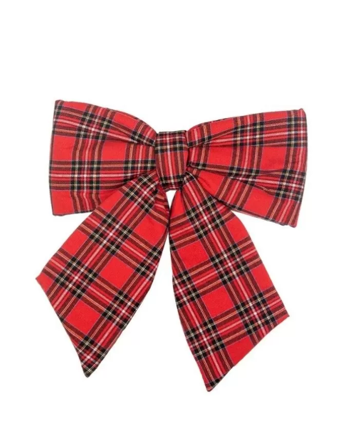 Puntale Fiocco Tartan Rosso 40X40 Cm Per Decorazioni Di Natale>ARPIMEX Best Sale