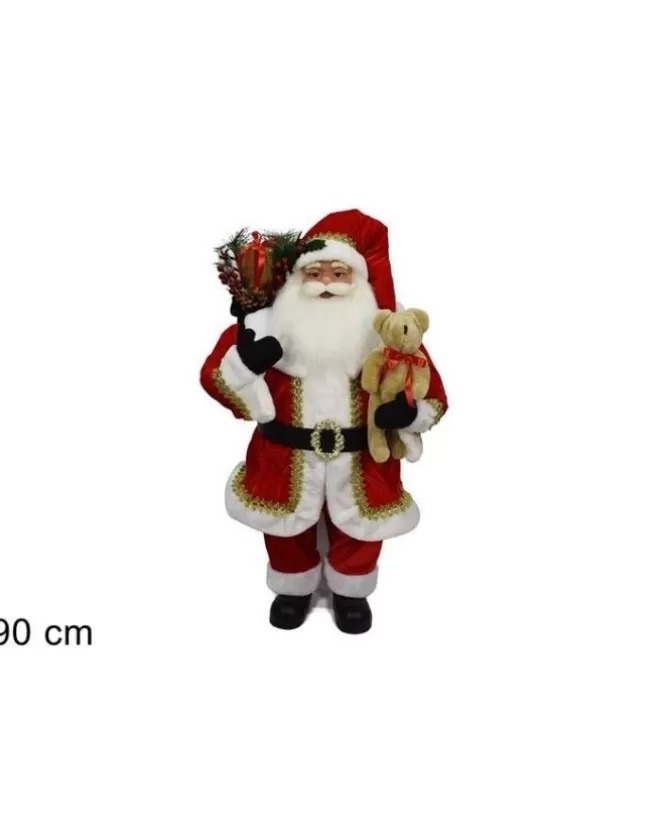 Pupazzo Di Babbo Natale Con Orsacchiotto Da 90 Cm>* Cheap