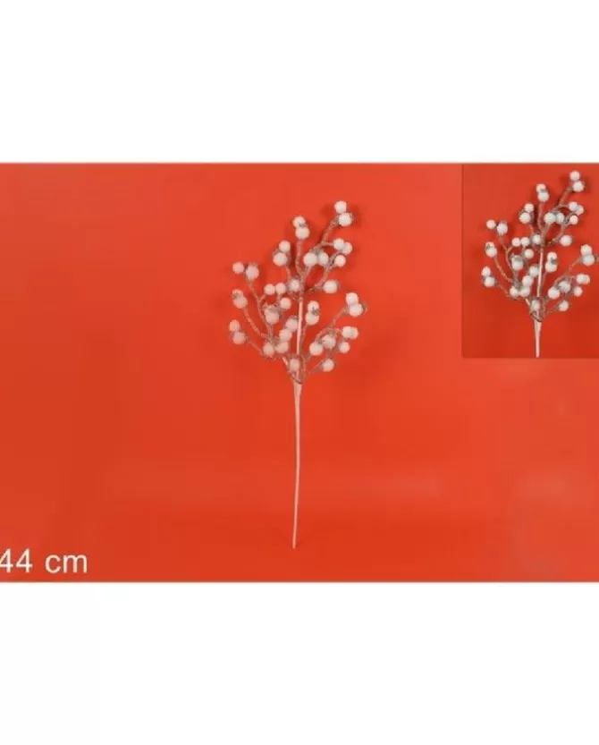 Ramo 44Cm Con Bacche Bianche Per Decorazioni Di Natale>DUE ESSE CHRISTMAS New