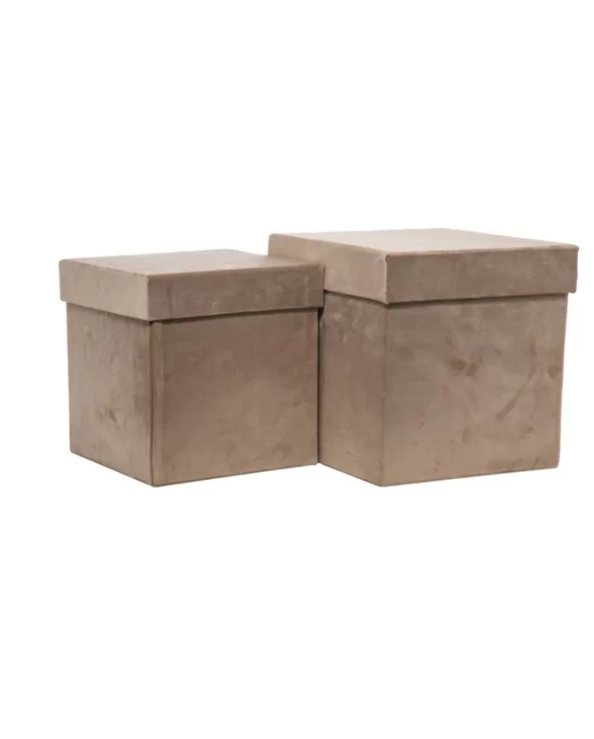 Scatola In Velluto Beige Grande 23X23 Per Regali E Decorazioni Di Natale 1Pz>ARPIMEX Store